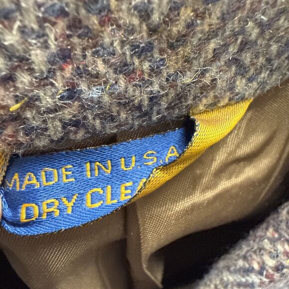 Vtg Pendleton Tweed Blazer Men 44L Gray Wool 2 Button Blazer Elbow Suede - Picture 3 of 7